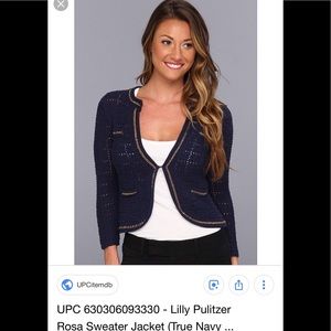Lilly Pulitzer Navy Rosa Sweater Cardigan